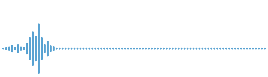 A blue sound wave graphic appears on the left, with the words Professional HEARING AID SERVICE in large, light-colored text on a white background.